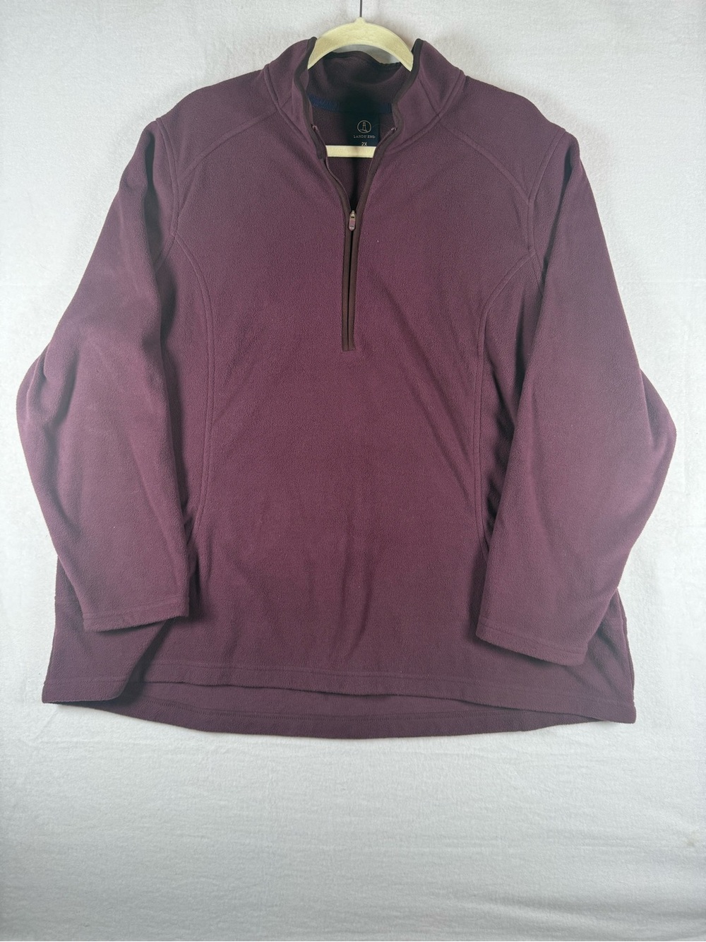 Lands' End Burgandy 3/4 Zip Fleece Size 2X